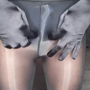 Slipping into my favorite tight back satin dress and shiny Tights, do you wish you were spanking my shiny bottom?