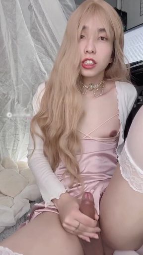 Asian Sissy Double Cumshot