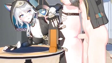 Honkai Star Rail Cipher and Caelus raw doggystyle cum on pussy