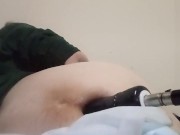 Paraplegic takes dildo machine