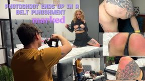 Photoshoot ends up in a belt punishment.