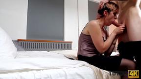 ”TUTOR4K. MILF wearing official suit makes younger guy go crazy about fuckin”