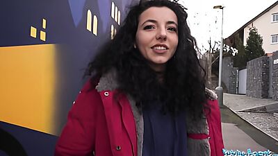 Public Agent Teen gets fucked after loosing at rock paper scissors