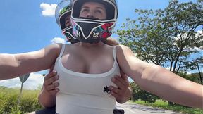 My stepmother picks me up after school without a bra