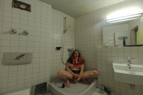 Jasmine_dlight - Deep Double Dildo in the Shower Vr180