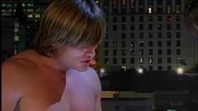 Blonde superstar shares her ass in intense threesome