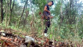 Step on Used Condoms, Bottles, Leaves, Branches and Jerk off - Crush Things and Cum