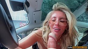 Bonnie Blue Picked Up And Banged In Self Driving Tesla