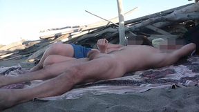Wife's Hot Amateur MILF Gets Handjob by Big Cock&#x1F346; at Public Nudity Beach, Spilling Cum for Strangers - MissCreamy