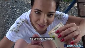 Hot tourist fucked and creampied on picnic bench