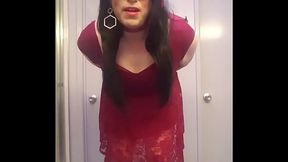 Burgundy Lace Prom Dress Outfit Video