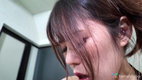 Japanese brunette,Rika Hirose is just masturbating,in the bathroom.