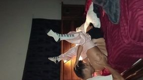 Latina stepdaughter fucked in pajamas after party