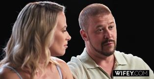 Sadie Rose's tight pussy gets creampied while husband watches in awe