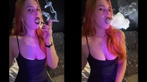 Smoking slowly in the dark