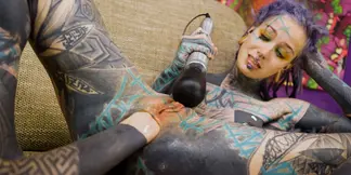 Alt cutie spreads wide and takes a deep, filthy ass fist stretching every inch with moans