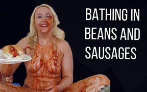 Bathing in baked beans and sausages nude