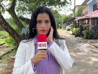 A Hot Reporter Gets a Hard Bang for Breaking the News!