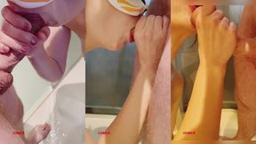 je suce mon etudiant dans la douche sa bite est tellement delicieuse