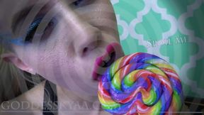 Femdom Oral Fetish with Lollipop Mindfuck