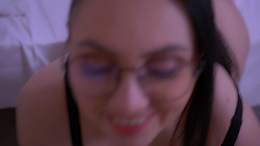 Dissolute lady sucks her guy's and gets cum in mouth.