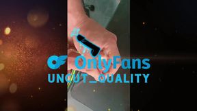 no hands is so much fun! made my uncut cock sooo hard????