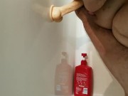 Trans boy cock torture & DP fun in the shower