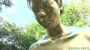 It is gold paint in the outdoors that is very requested