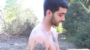 Str8 Chaser: Hairy rough masturbation outdoors