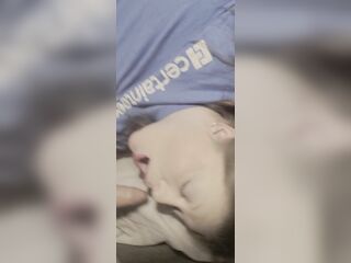 After party wife wakes up with my dick in her mouth!