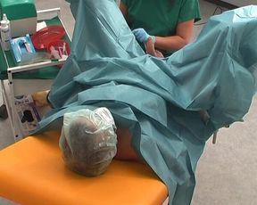 Nurse in green surgery outfit