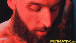 Muscular Tony D Angelo let his cock sucked in the glory hole by Rocky Vallarta