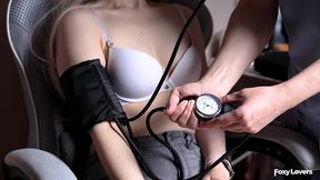 doctor checks my bp, pulse & lungs - intimate medical exam (stethoscope close-ups)