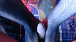 I fucked neighbor&#039;s tight pussy and cover her feet with cum!