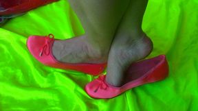 Coral Satin Flats Dangle (mkv)