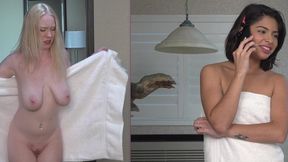 The Towel Monster Strikes Twice! Version 1 - Gigi Sweets and Hazel Heart - 4K MP4