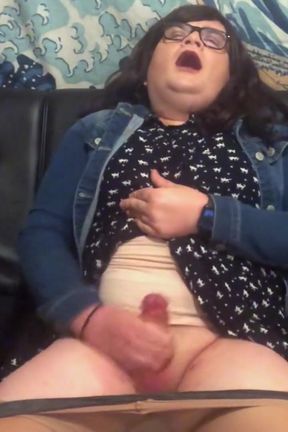 Trans girl in pantyhose and a cute dress