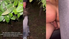 cantada no bar, comida na moita, belinha nao resistiu ao tesao da rua