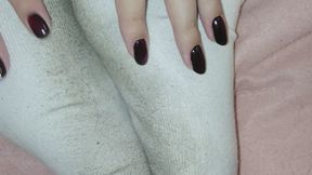 After a Long Day: Peeling Off My Socks for a Sweet Strawberry Massage