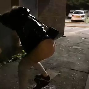 Classy pisses in the street for a pound and gets caught