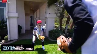 Cute Blonde Hottie Needs Baseball Lessons But Instead Her Gigantic