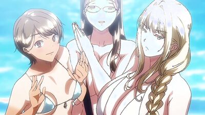 Big-titted blonde students go wild in a steamy hentai orgy with a creampie twist