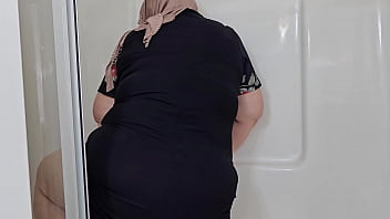 Female boss caught maintenance guy jerking his cock off and ended up swallow his cum - Plumper, Chunky, Curvy, Chubby, BBW Booty, creampie, black cock, big ass, ass, Cumshot, big butt, hijab