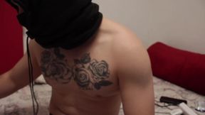 Hot Latino caught jerking off with a big cock
