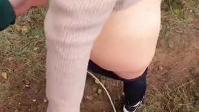 Walking in a forest on a cold day, I got a hot rod to heat my pussy