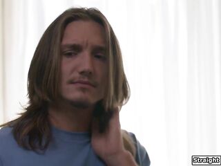 Lulu Chu had a crush on her stepbro. One day that babe caught him spying on her mum so this babe now got him on the leg and made him screw his small stepsis