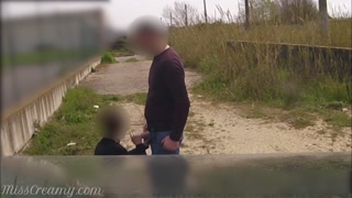 Teacher asks her student to fuck outdoors on car hood - Risky Public Sex - MissCreamy