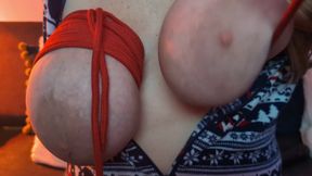 Big Bound Natural Milf Tits Red Rope - Amateur British Wife Miss Nefarious Shows Off Her Tit Wank Skills