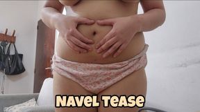 Bloated belly (fingering my navel)