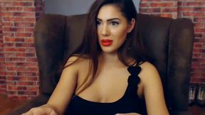 Anastasi Chats in Sexy Black Dress